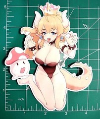 5 inch Bowsette anime girl sticker, water resistant, vinyl decal