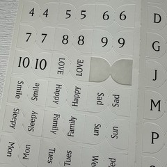 DCWV Stickers Scrapbooking Page Tabs White Black Brown Alphabet Letters Words