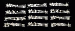 Die Cuts * Starburst Strip * Set of 12 * White * Red White & Blue * Silver Foil