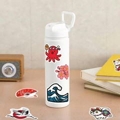 Japanese Traditional Culture Stickers, 50 Pcs Vinyl Waterproof Japan Travel D…