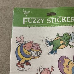 Vintage 80s Stickers Hallmark Fuzzy Bugs Scrapbook Ladybug Frog Bee Butterfly