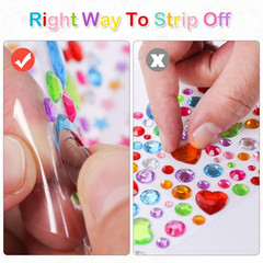 2774Pcs Gem Stickers Jewels for Crafts, Self Adhesive Rhinestone Jewel Stick on