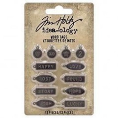 TH94330 Tim Holtz Advantus Idea-Ology Metal Word Tags 12/Pkg