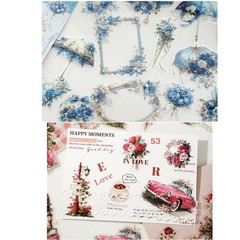 15Pcs Transparent Stickers Flowers Garden Journal Planner Scrapbooking Crafts