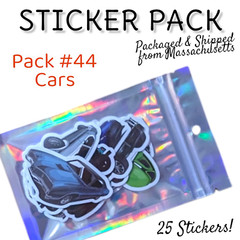 STICKER PACK – Pack #44 – 25 Pieces – Cars