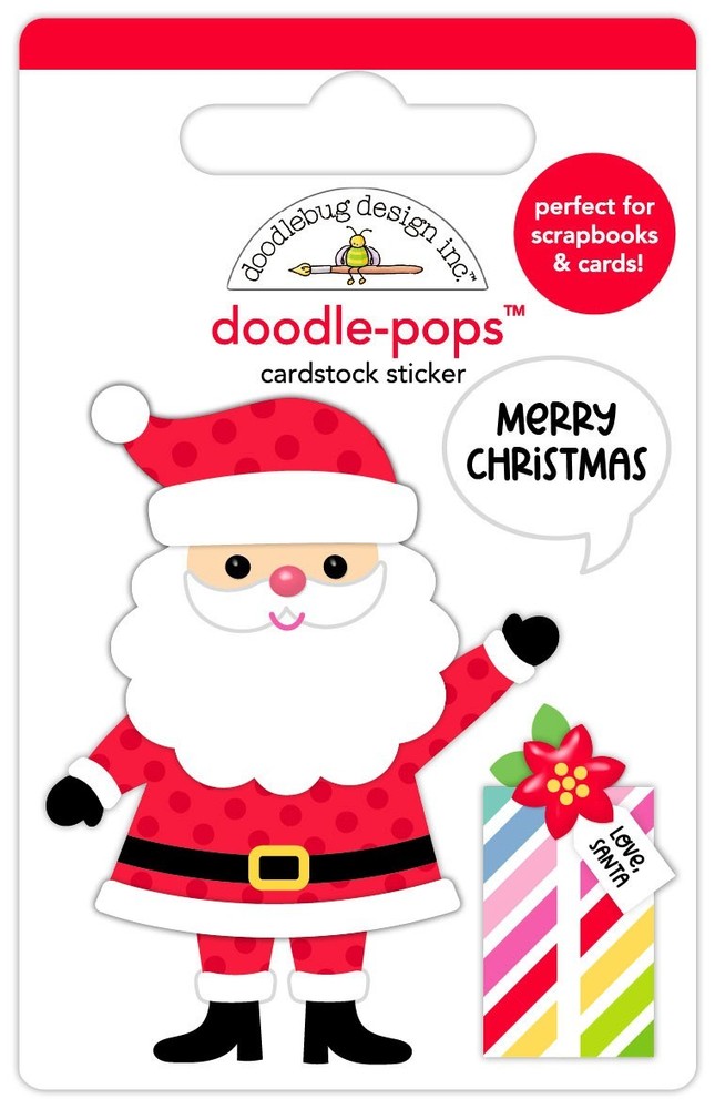 Doodlebug Doodle-pop 3D Sticker Hello Santa Merry Christmas Bright Present