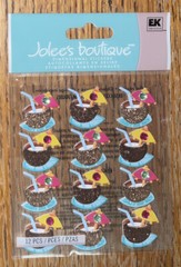 Jolees Tropical Coconut Drink Repeats Hawaii Florida Cruise Scrapbook Sticker 3D
