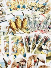 Alice in Wonderland Vintage Printed Cards 50+ Alice Cards Each 1.5×3.5” #AW52