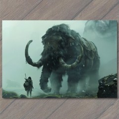 STICKER Woolly Mammoth Elephant Snowy Weird Vibe Strange Unusual Creepy Human