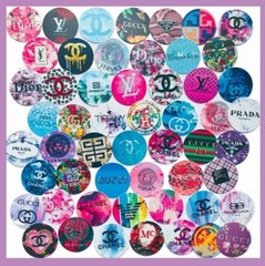 100 Precut COLORFUL BACKGROUND FASHION DESIGNS BOTTLE CAP CHARM TRAY IMAGES 1 in