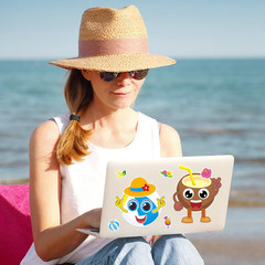 24 Sheets Make Your Own Summer Stickers, Funny Tropical Hawaii Make a Face Stick