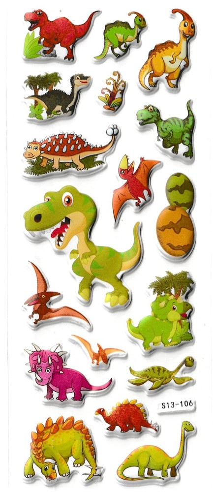 3D puffy Stickers DINOSAURS S13 dinosaur 🦖🦕