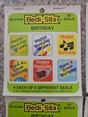 Vintage 1990 Redi-Stix Birthday, Cross, Rainbow Religious Stickers Seals USA Inc