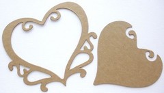 {4} ORNATE HEART FRAME – Accent Frames Chipboard Die Cuts – 3 1/2″ x 4 3/8″