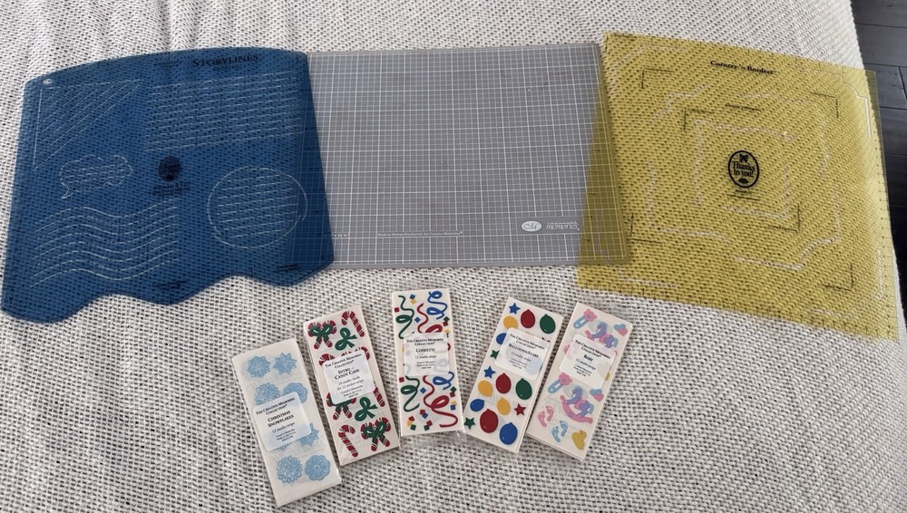 Creative Memories Stencils, Cutting Board, and Stickers For Scrapbooking