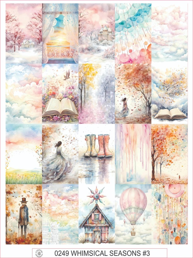 WHIMSICAL SEASONS #3 – COMPLETE SHEET OF 20 STICKERS