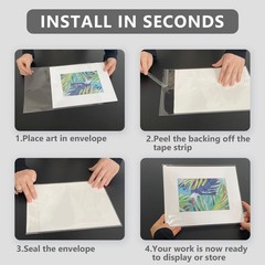 100 Pack 5 1/2 x 7 5/9 Inches Picture Sleeves Bags for 5×7 Mat Board, Acid-Fr…