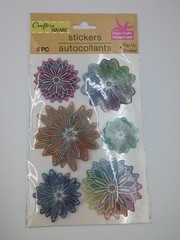 9-Pc 3D Shiny Pop-Up Sticker Set Flower Dragonfly Koala Bee Bunny Cactus