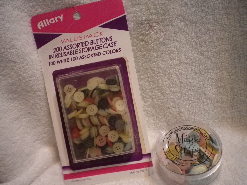 2 Packs Scrapbook Sewing Buttons Allary & Magic Scraps over 200 variety