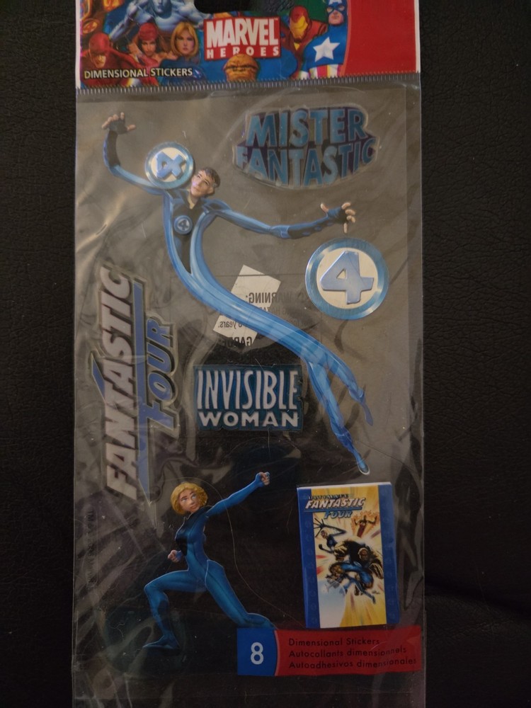 Vintage 2007 Jolee’s Boutique Marvel Fantastic Four 2 Dimensional Sticker Set