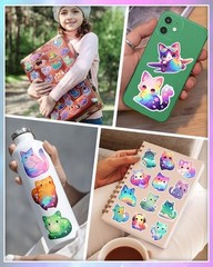 100PCS Cut Cat Stickers for Kids,Kawaii Girls Boys