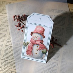 36 pcs Pink Christmas Translucent Vellum Matte Surface Paper Sticker Scrapbook