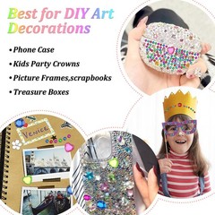 1782pcs Gems Stickers, Self Adhesive for Crafts Bling Multicolour