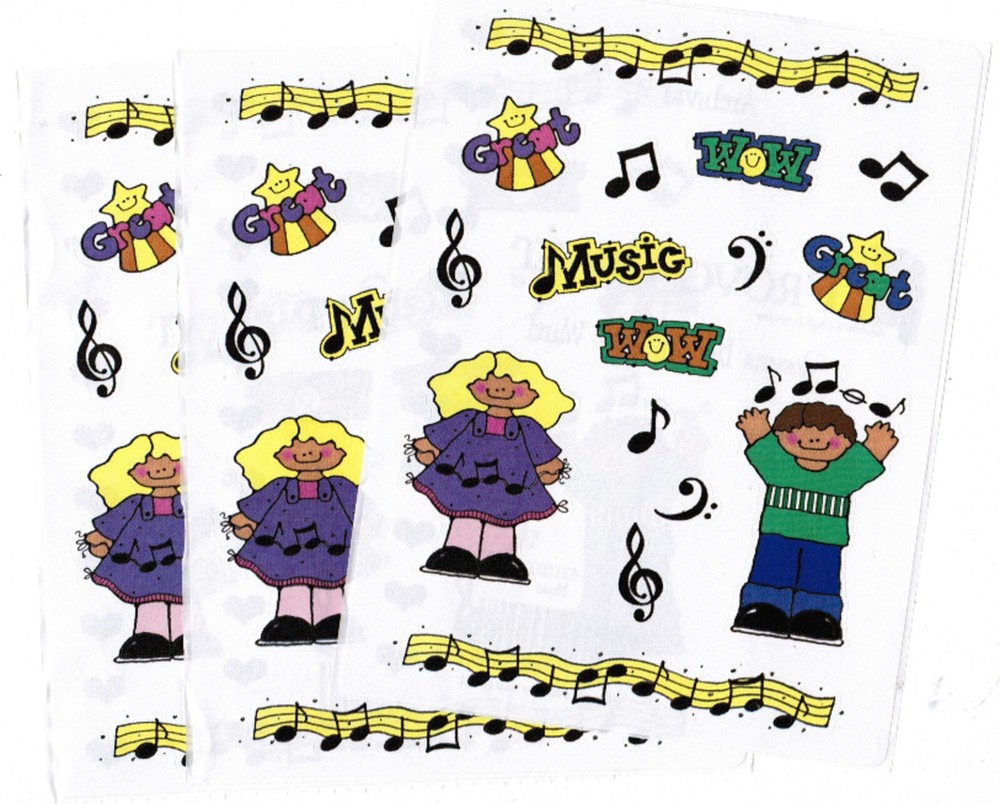 3 Sheets PROVO Craft MUSIC Class Notes Tunes WOW Scrapbook Stickers