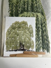 Carolyn Yovan Tatouage Weeping Willow Tree Wall Art Transfer Nature Tranquility