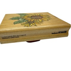 Sunflower Rubber Stamp Wood Mounted A1663H Floral Scrapbooking Card Making Craft