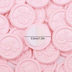 25Pcs Pink Embossed Rose Wax Seal stickers Self Adhesive Envelope Seal Stickers