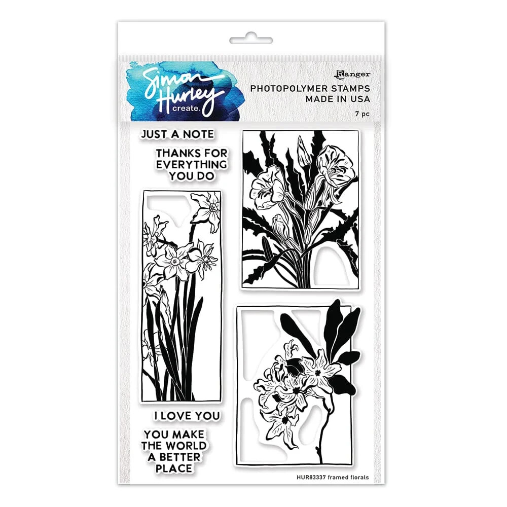 Ranger – Simon Hurley – Acrylic Stamps – FRAMED FLORALS
