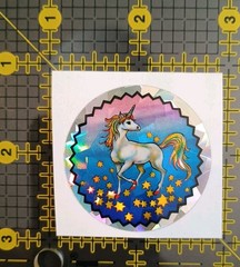Vintage Stickers Rainbow Unicorn Prism Sticker RARE