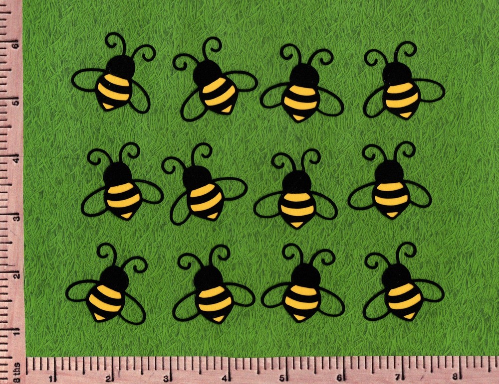 Bee Die Cuts, 1-1/2″ x 1-1/2′ – 12 pcs. Or 3″x3″ – 6 pcs. HAND-LAYERED, Honey