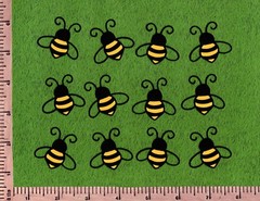 Bee Die Cuts, 1-1/2″ x 1-1/2′ – 12 pcs. Or 3″x3″ – 6 pcs. HAND-LAYERED, Honey