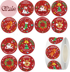 500 Pcs Christmas Stickers 1.0Inch Winter Holiday Envelope Stickers round Xmas L