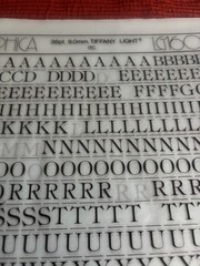 5 Letraset INSTANT LETTERING Transfer Letters 36pt Tiffany Light NICE !