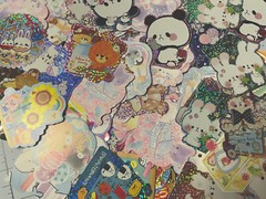 GRAB BAG of 🌟 10 PCS RANDOM KAWAII LARGE STICKER FLAKES 🌟 MADE IN JAPAN