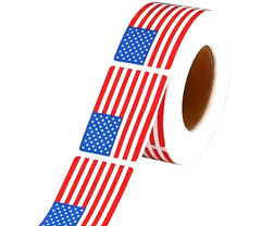 Stickers 250 PCS American Flag Bright Color Sticker Self Adhesive 2 IN X 1.22 IN