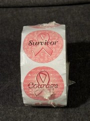NEW 500 Breast Cancer Awareness Pink Ribbon Roll Stickers Inspirational NEW