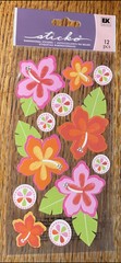 Sticko Hibiscus Tropical Flowers Hawaiian Pink Orange Card Scrapbook Stickers