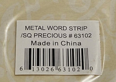 Pressed Petals Monday’s Metal Scrap Metal Word Strip/Square 6pcs. #63102 – New
