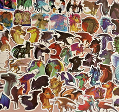 WINGS OF FIRE Stickers/Decals~60 Pieces~Book Series~Comes in Cute Bag~FAST SHIP!
