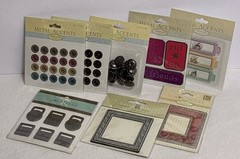 Lot of 8 K&Company & Others ~Metal Accents (Snaps, Hearts, Frames, Tags, Etc.)