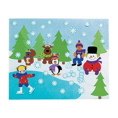 Oriental Trading Winter Snowy Landscape Sticker Scenes, 11″ x 8 1/2″, Bulk 48 Pi
