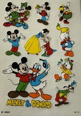 MICKEY & DONALD Rub-On Transfers(10pc)Disney•Cartoon •Snow White•Card Making•
