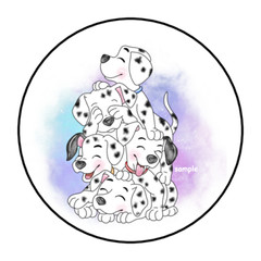 30 101 DALMATIONS STICKERS ENVELOPE SEALS LABELS 1.5″ ROUND FAVORS CUSTOM MADE