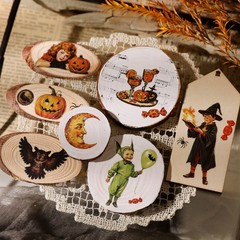 Halloween 2 Small Rub On Transfers Stickers Witch Crafts for Paper Wood Fabric