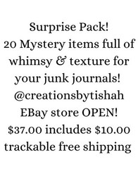 Surprise Pack Handmade Ephemera,Junk Journal,tag,embellishment Mixed Media