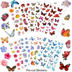 266 Pcs Scrapbook Stickers, Flower Butterfly Stickers Kit for Junk Journal,